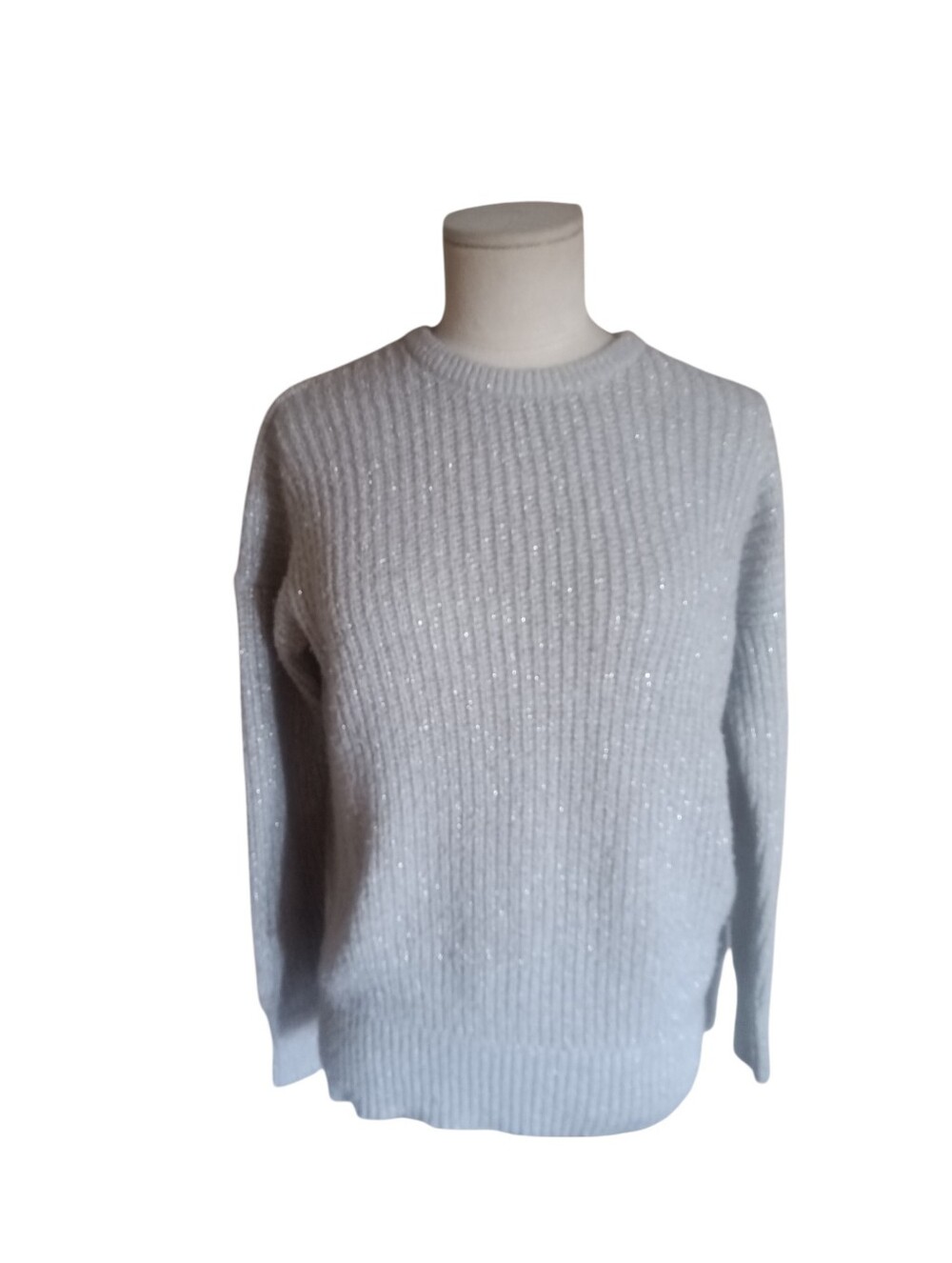 Abercrombie & Fitch Womens Grey Ribbed Knit Crewneck Sweater Size XS